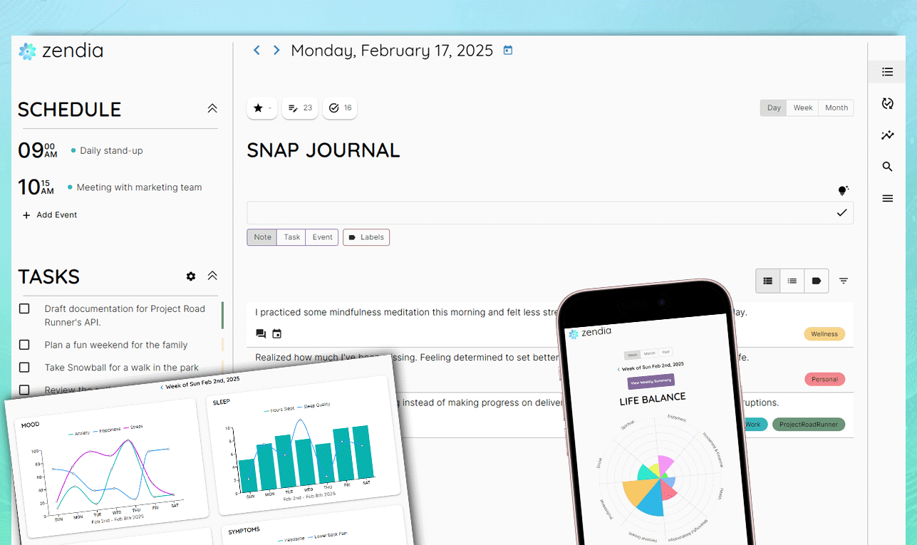 snap journal combines journaling, to-do list, and calendar